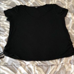 Torrid size 3 black top with ruched sides